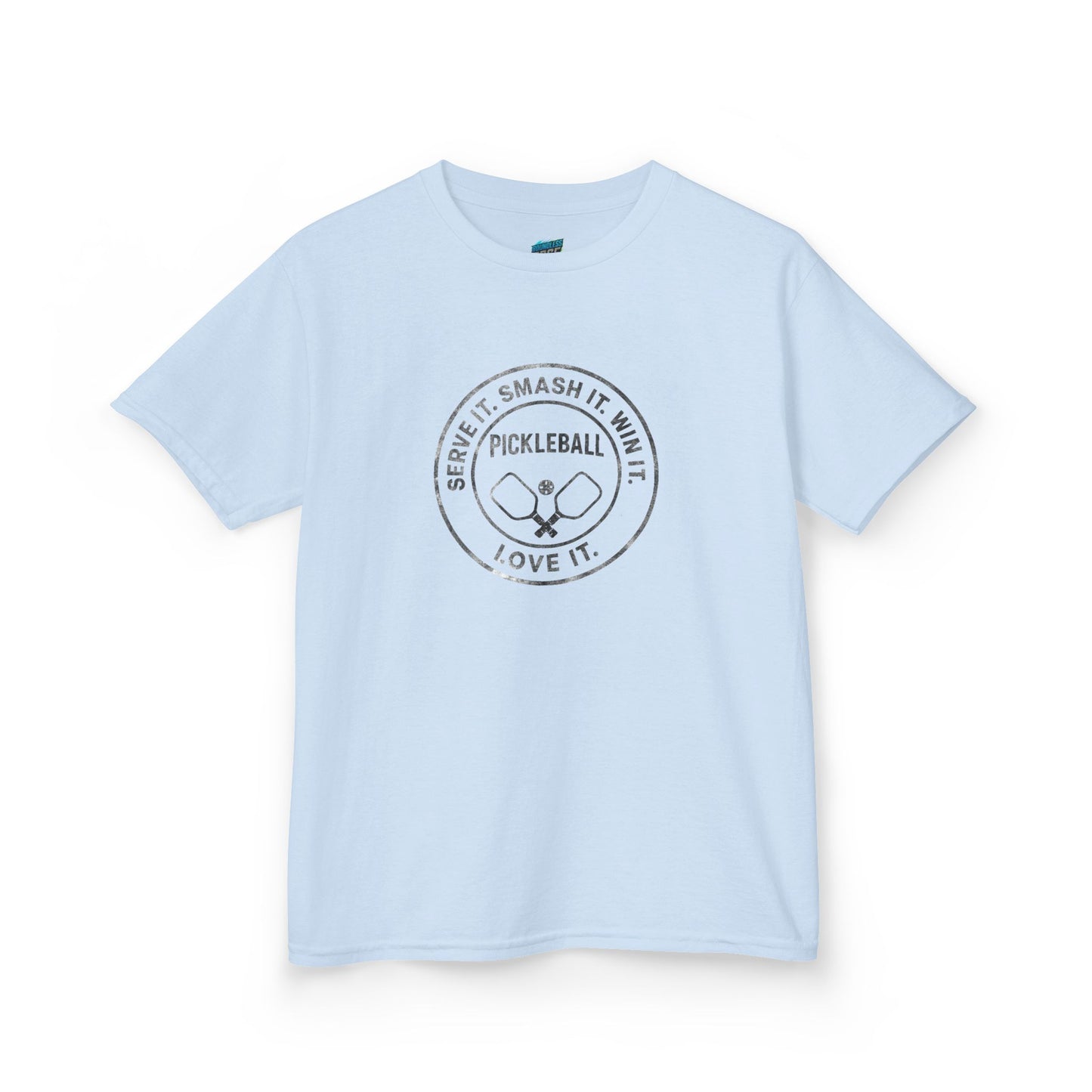 Serve it. Smash it. Win it. Love it. Round Pickleball Girls' Heavy Cotton T-Shirt