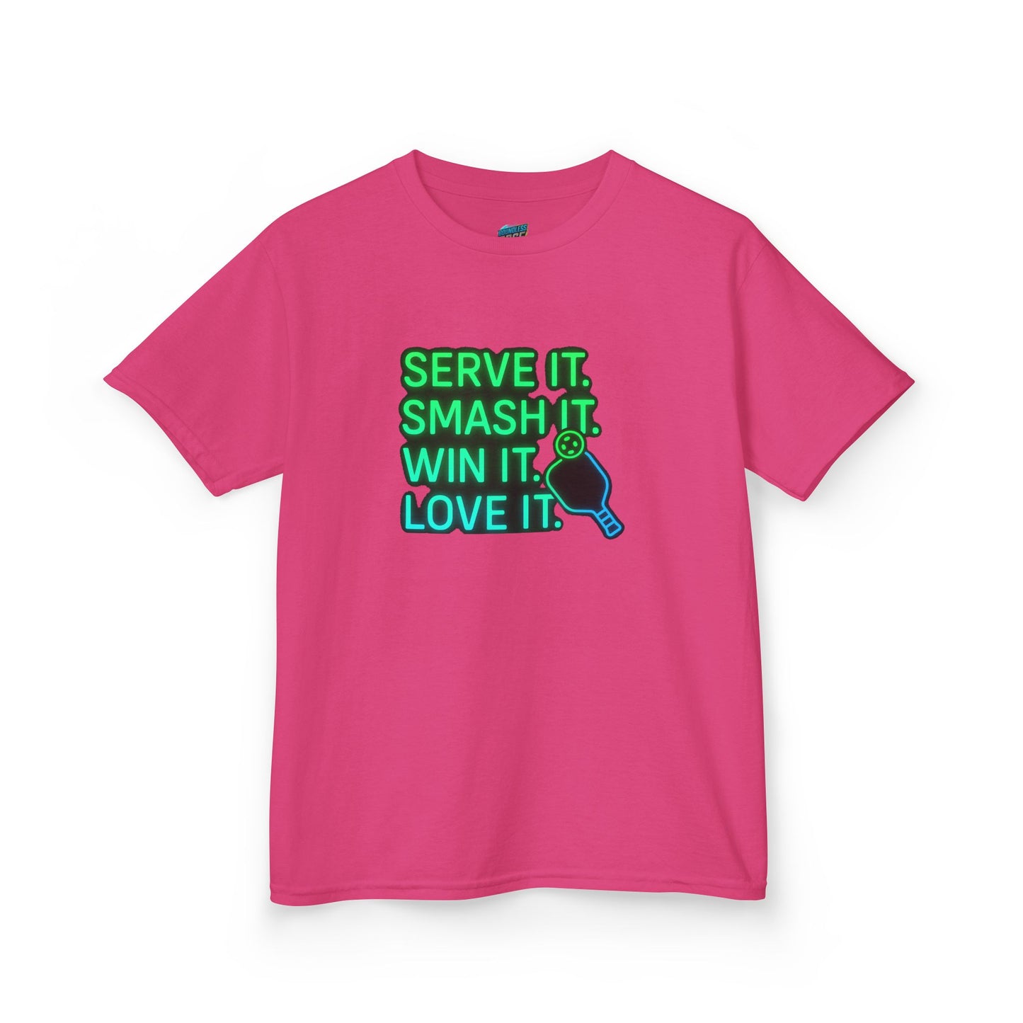 Serve it. Smash it. Win it. Love it. Pickleball Boys' Heavy Cotton T-Shirt