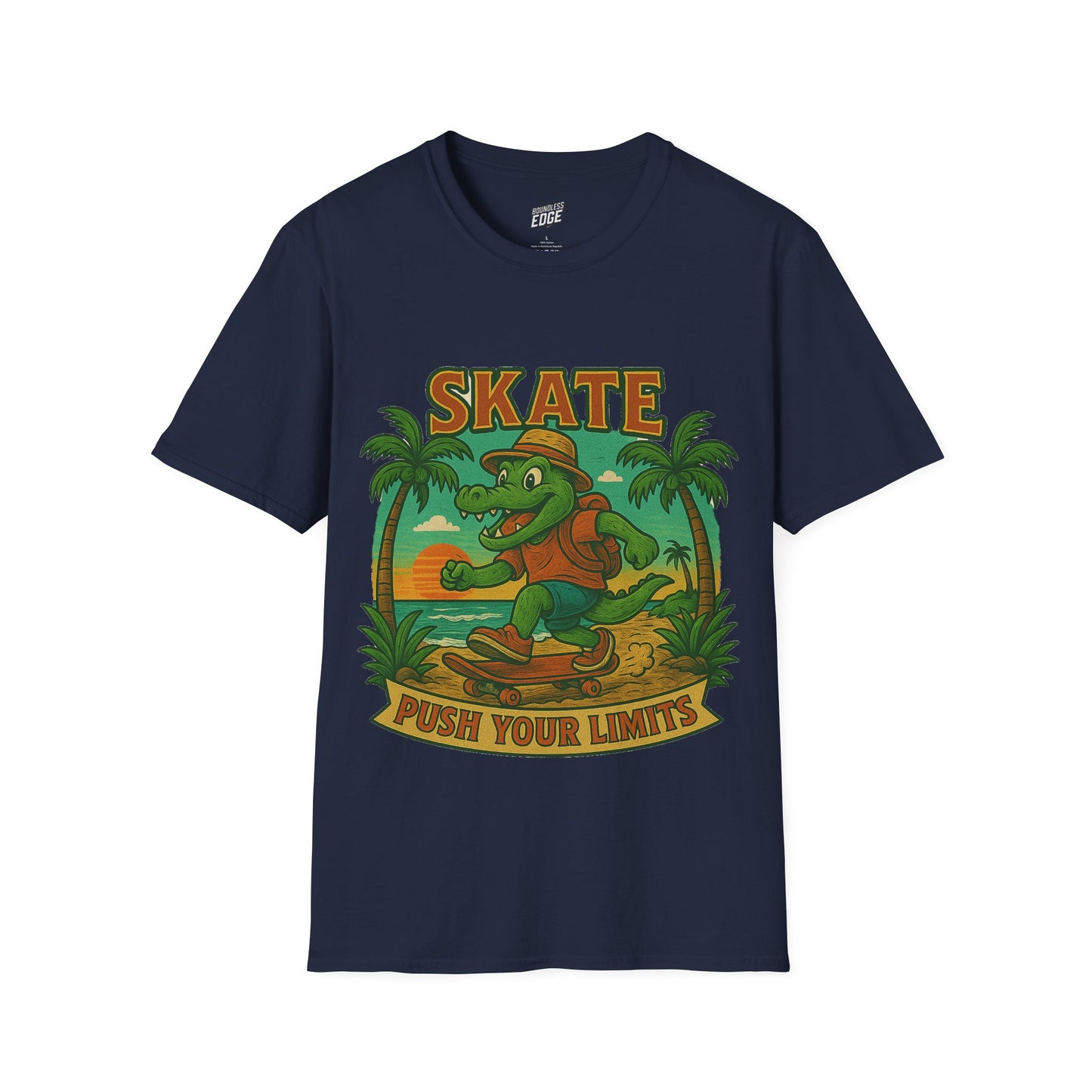 Gator Vibes Skateboarding Edition Men's Basic T-Shirt (Push Your Limits)
