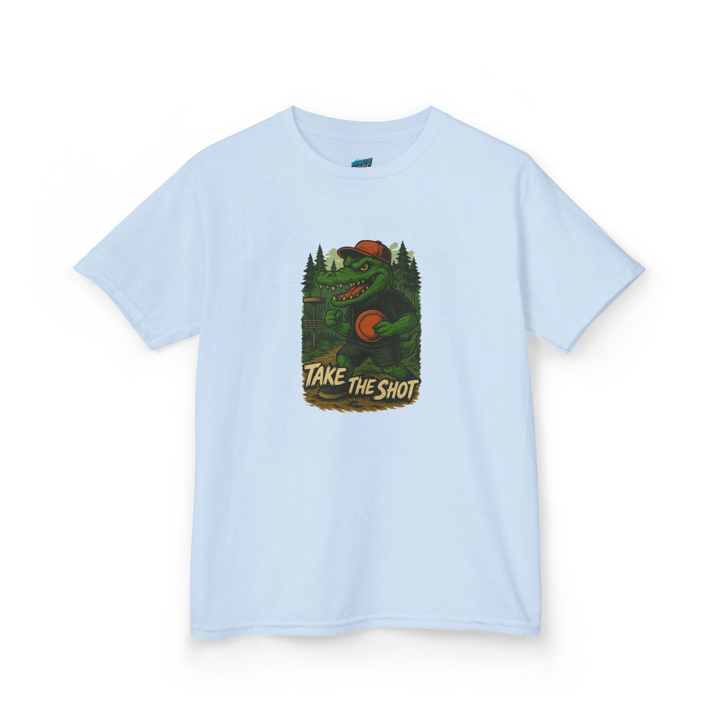 Take the Shot Disc Golf Edgy Gator Girls' Heavy Cotton T-Shirt