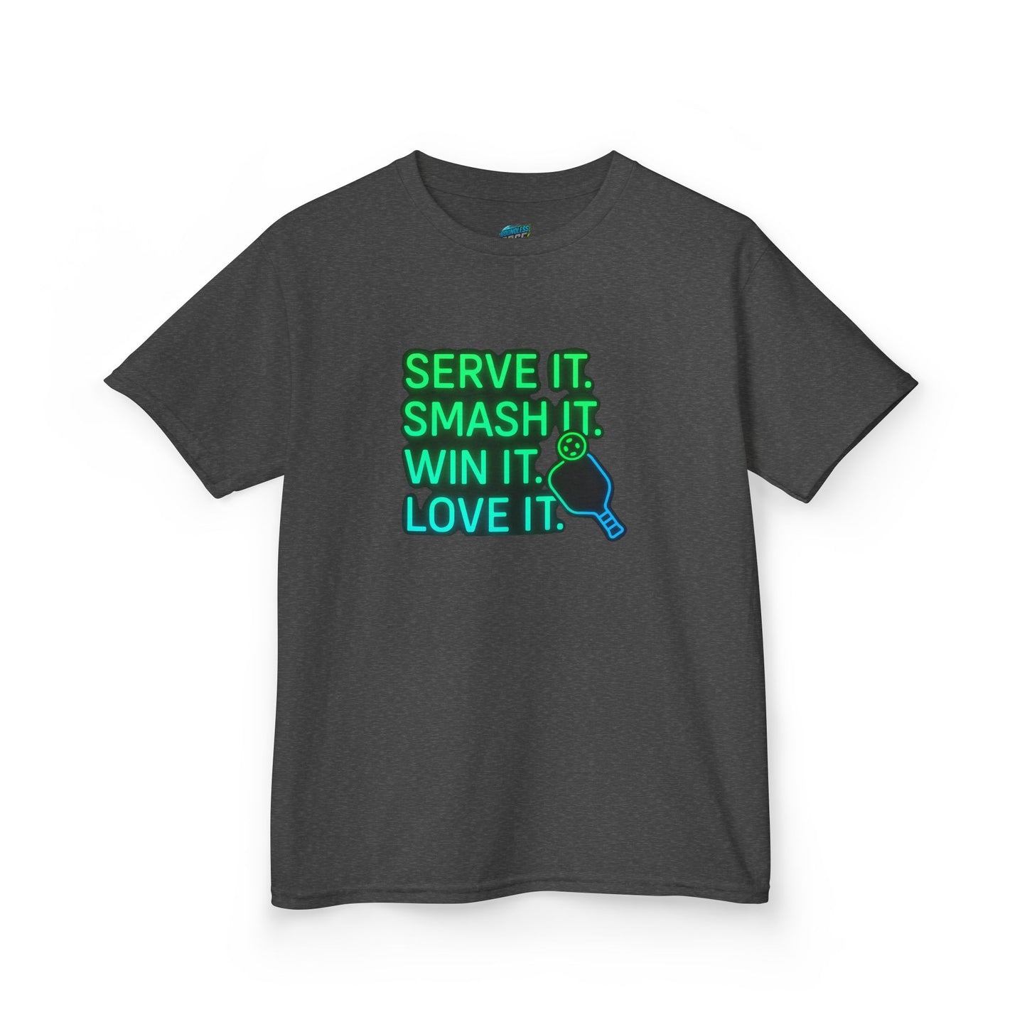 Serve it. Smash it. Win it. Love it. Pickleball Girls' Heavy Cotton T-Shirt