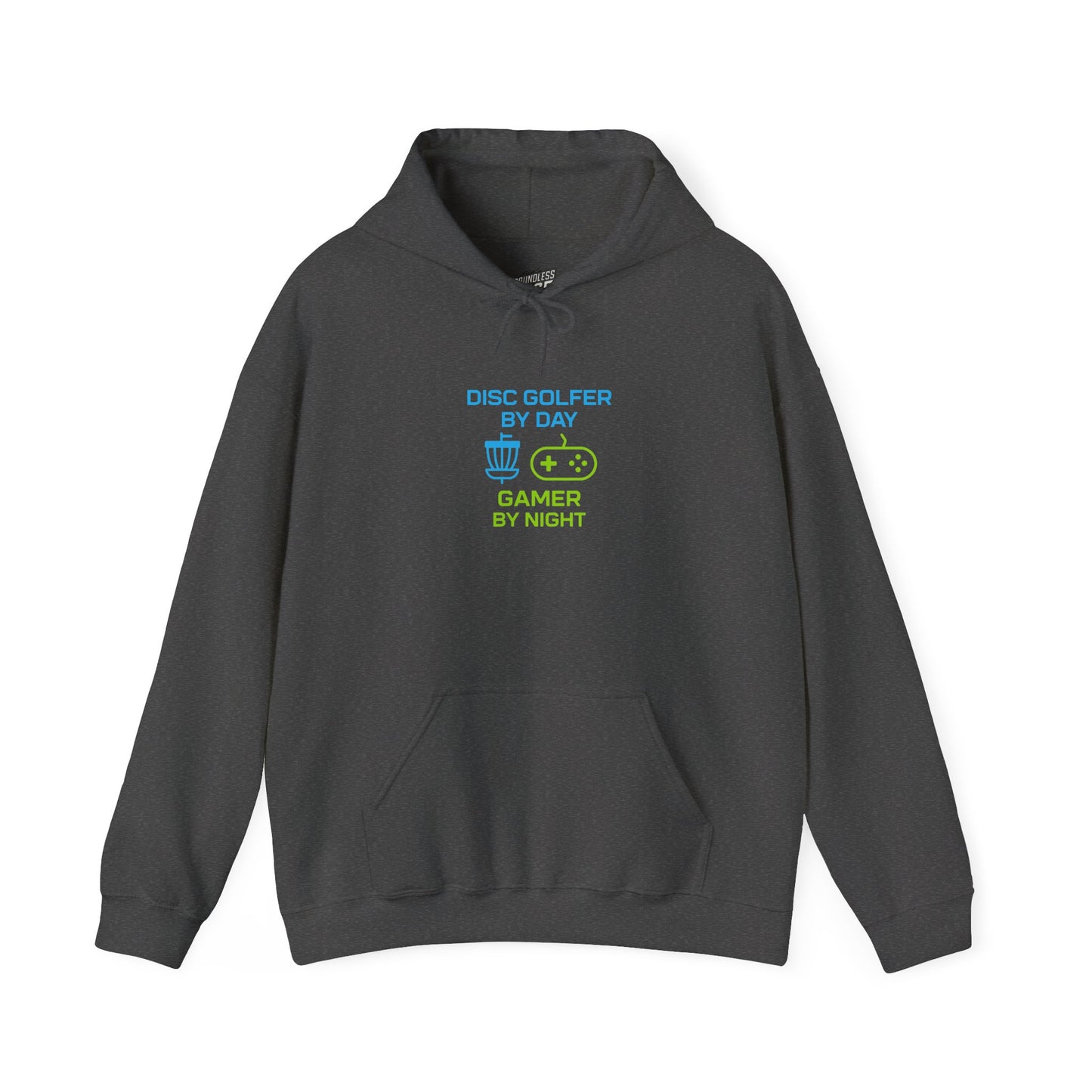 Disc Golfer by Day, Gamer by Night Men's Basic Heavy Blend Pullover Hoodie Sweatshirt