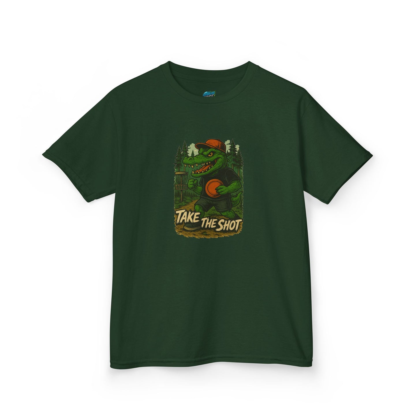 Take the Shot Disc Golf Edgy Gator Girls' Heavy Cotton T-Shirt