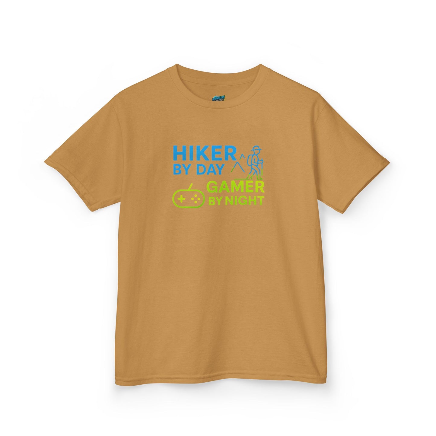 Hiker by Day, Gamer by Night Hiking Girls' Heavy Cotton T-Shirt