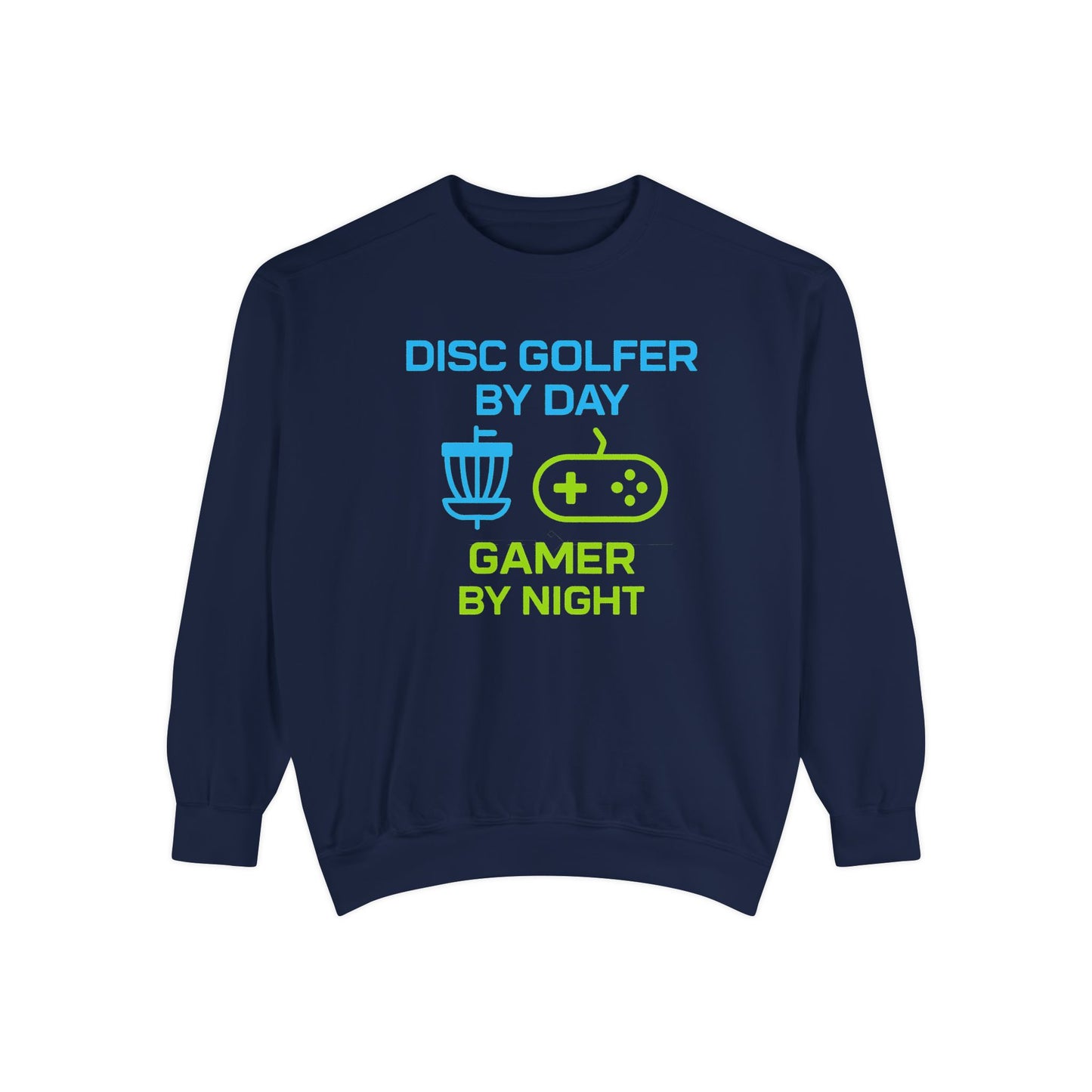 Disc Golfer by Day, Gamer by Night Men's Premium Relaxed Fit Crewneck Sweatshirt