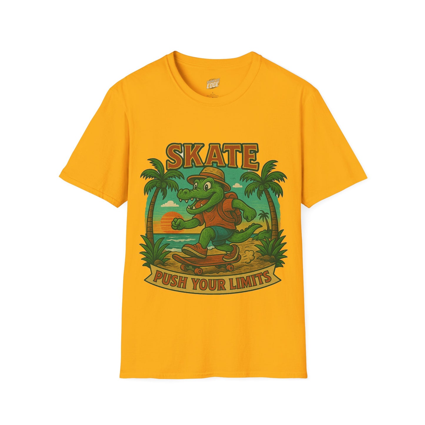 Gator Vibes Skateboarding Edition Men's Basic T-Shirt (Push Your Limits)