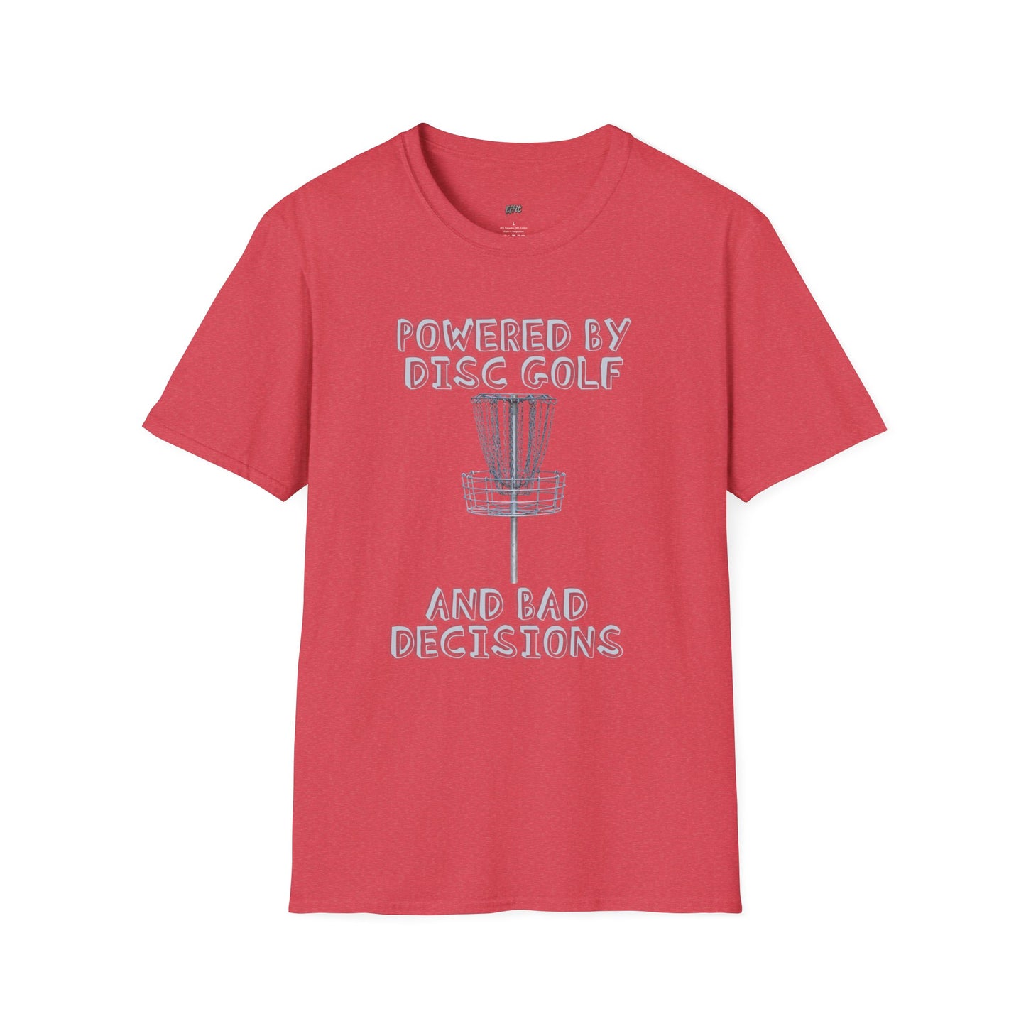 Powered By Disc Golf and Bad Decisions Men's Basic T-Shirt