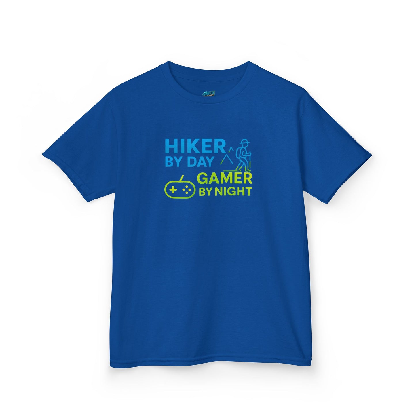 Hiker by Day, Gamer by Night Hiking Girls' Heavy Cotton T-Shirt