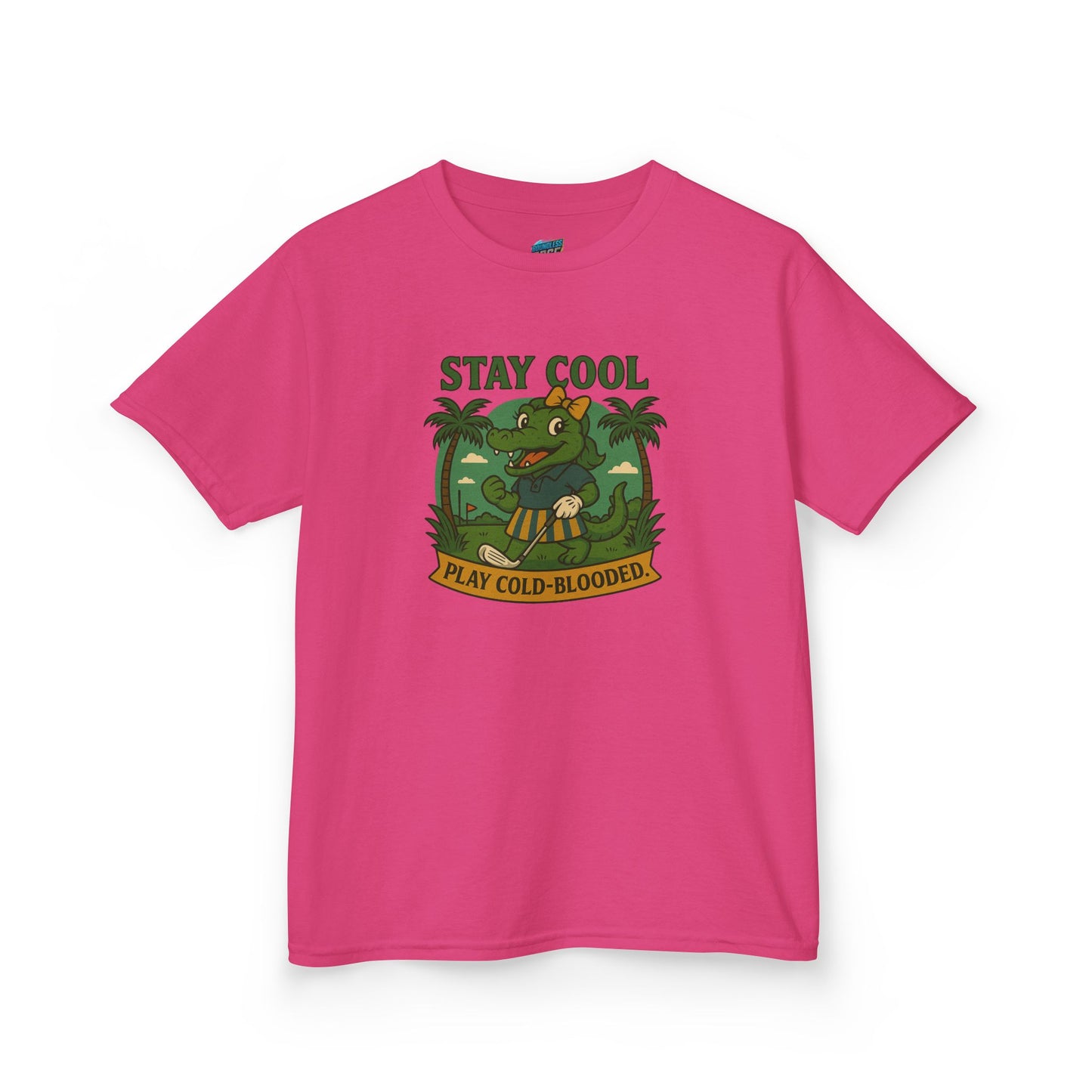 Stay Cool. Play Cold-Blooded Gator Golf Girls' Heavy Cotton T-Shirt