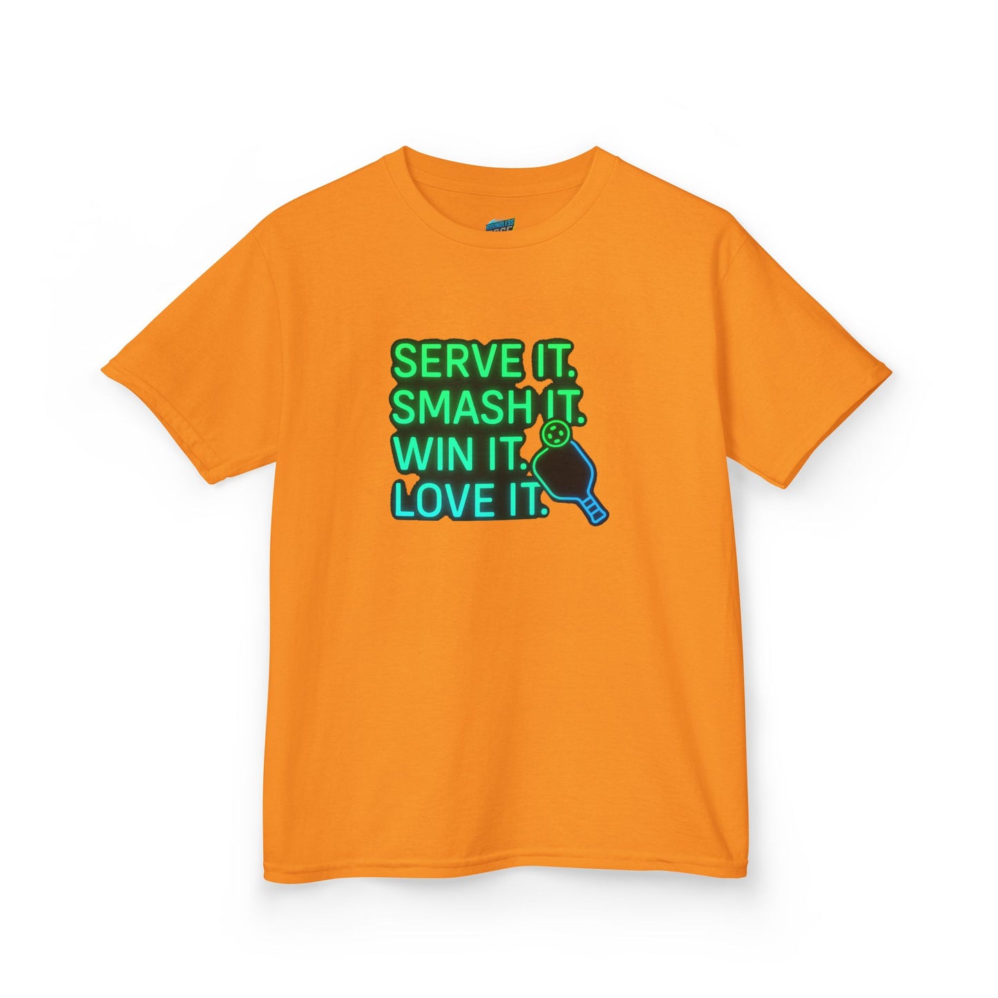 Serve it. Smash it. Win it. Love it. Pickleball Boys' Heavy Cotton T-Shirt