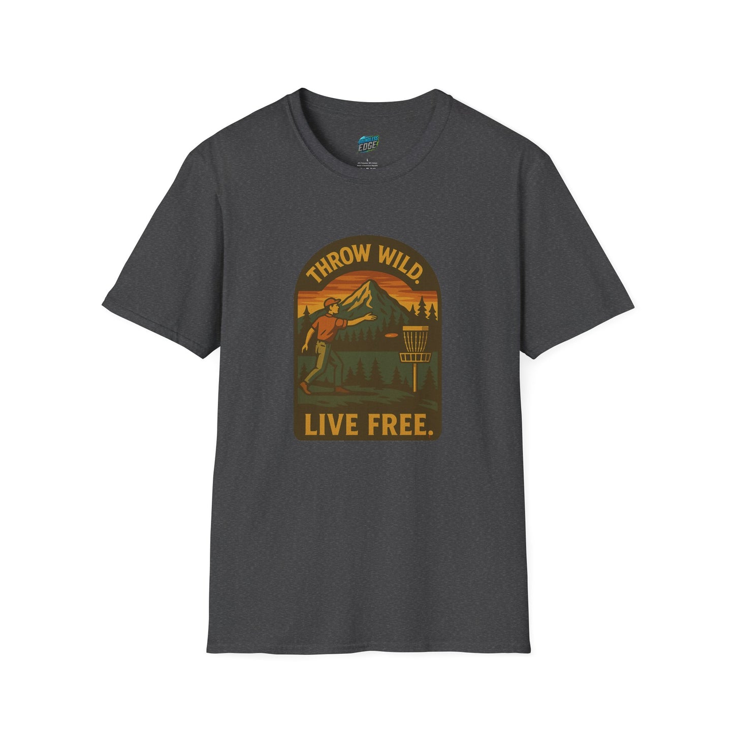 Throw Wild. Live Free. Disc Golf Vintage Men's Basic T-Shirt