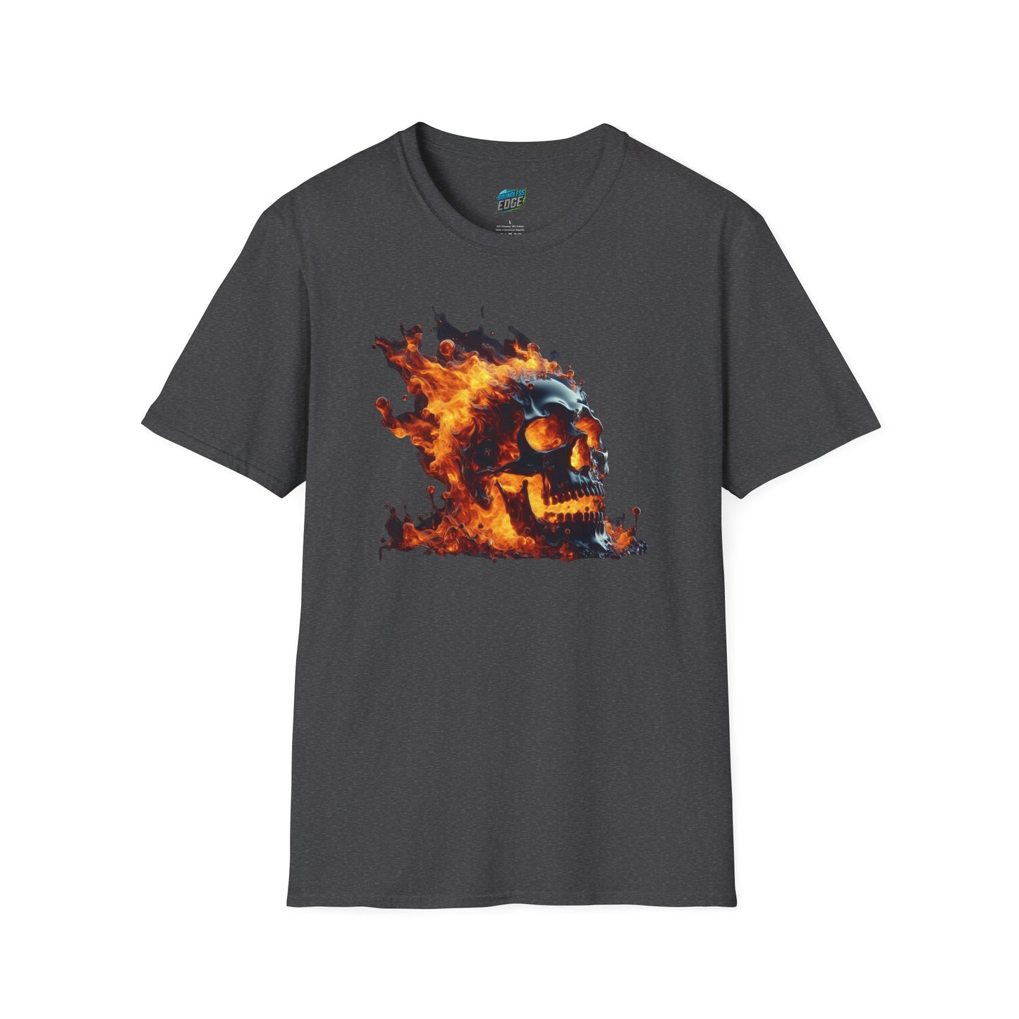 Flaming Skull Horror Men's Basic Softstyle T-Shirt