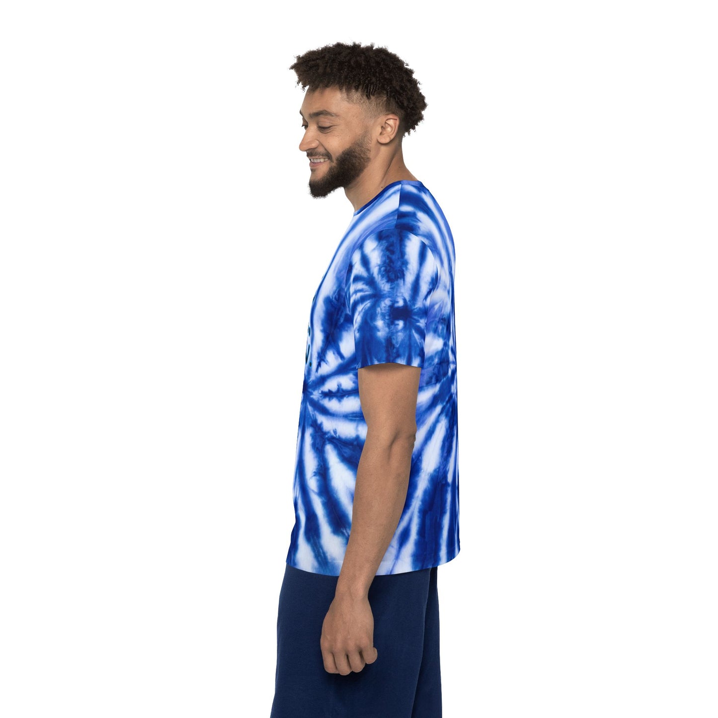 Smoke, Laugh, Throw Tie-Dye Adult Humor Disc Golf Men's Jersey Premium T-Shirt