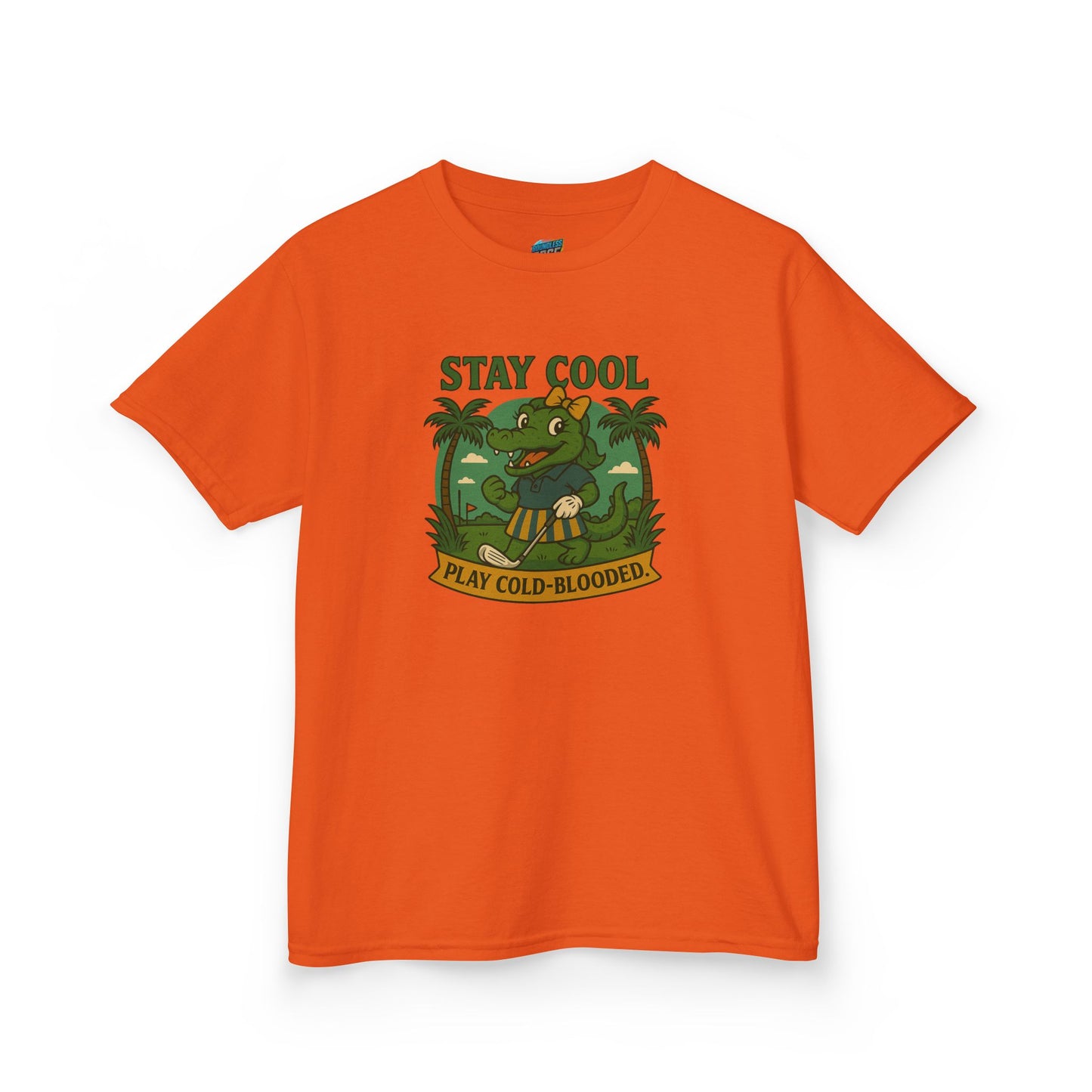 Stay Cool. Play Cold-Blooded Gator Golf Girls' Heavy Cotton T-Shirt
