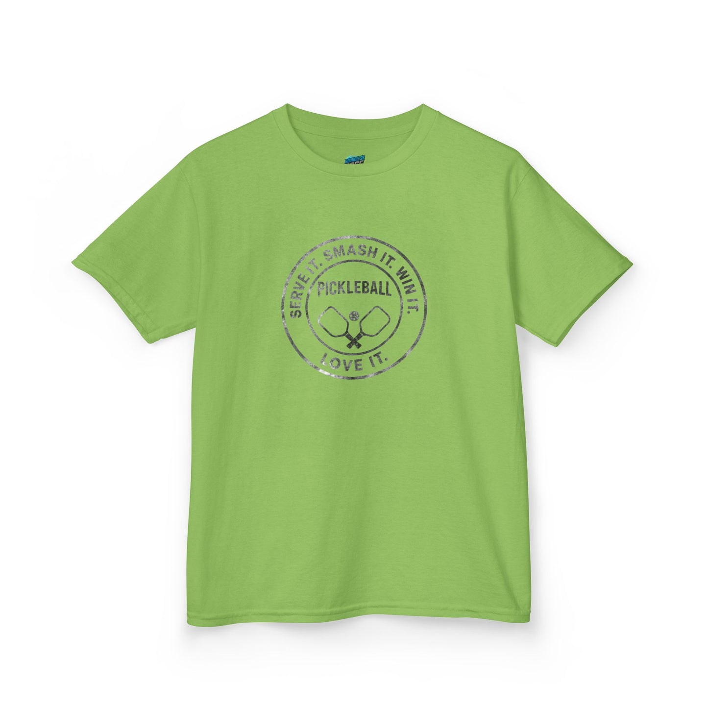 Serve it. Smash it. Win it. Love it. Round Pickleball Girls' Heavy Cotton T-Shirt