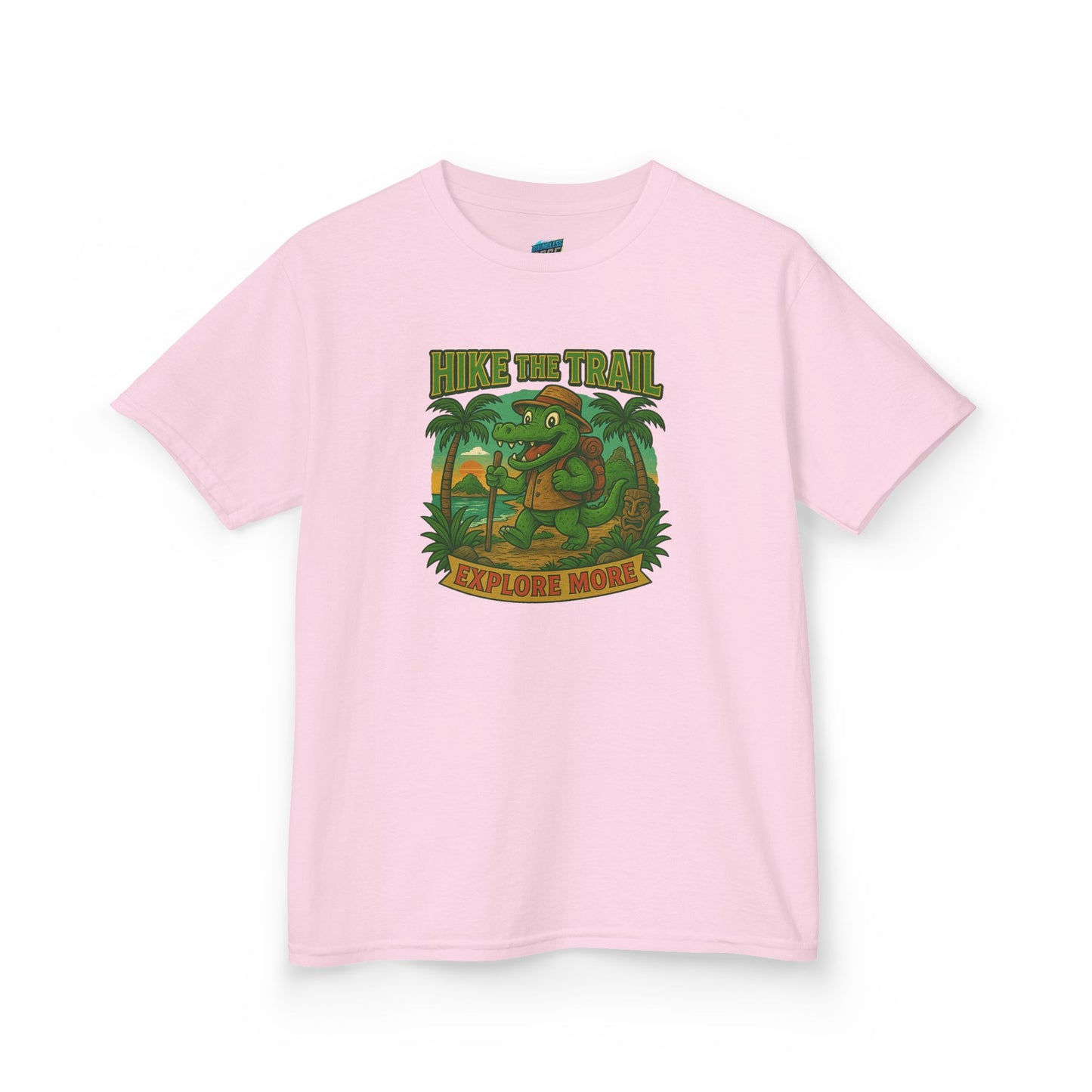 Hike the Trail - Explore More Hiking Gator Girls' Heavy Cotton T-Shirt