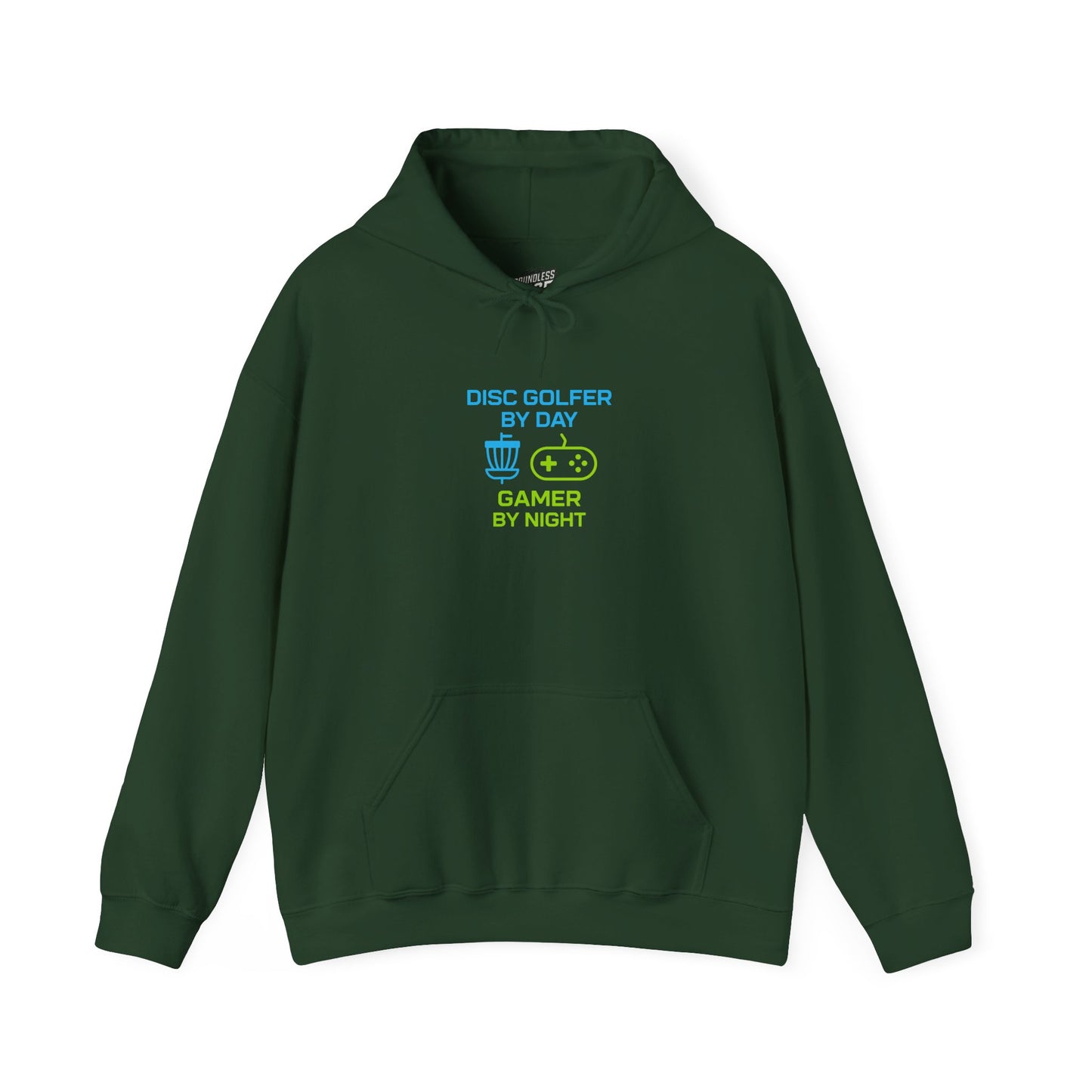 Disc Golfer by Day, Gamer by Night Men's Basic Heavy Blend Pullover Hoodie Sweatshirt