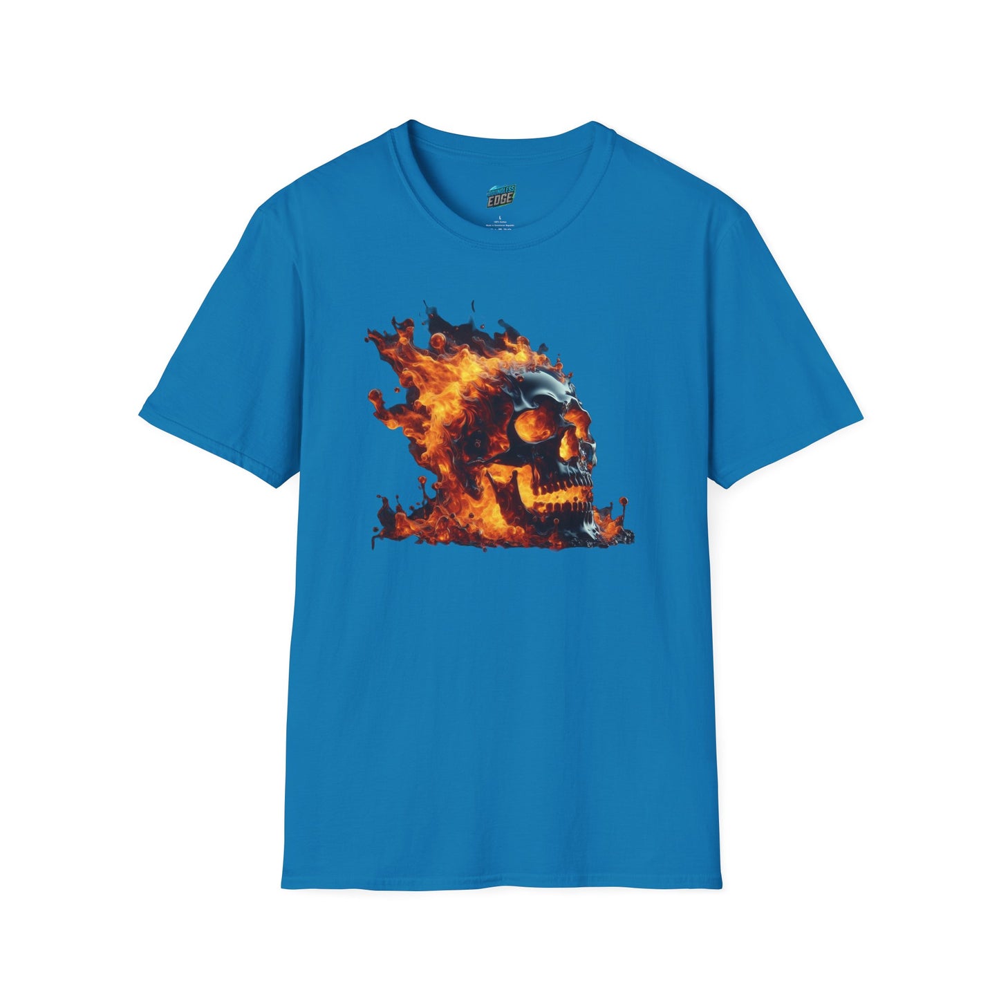 Flaming Skull Horror Men's Basic Softstyle T-Shirt