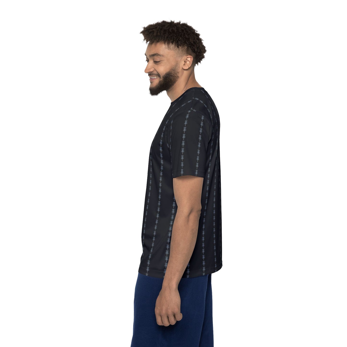 Disc Golf Basket Pin Stripes Men's Jersey Premium T-Shirt
