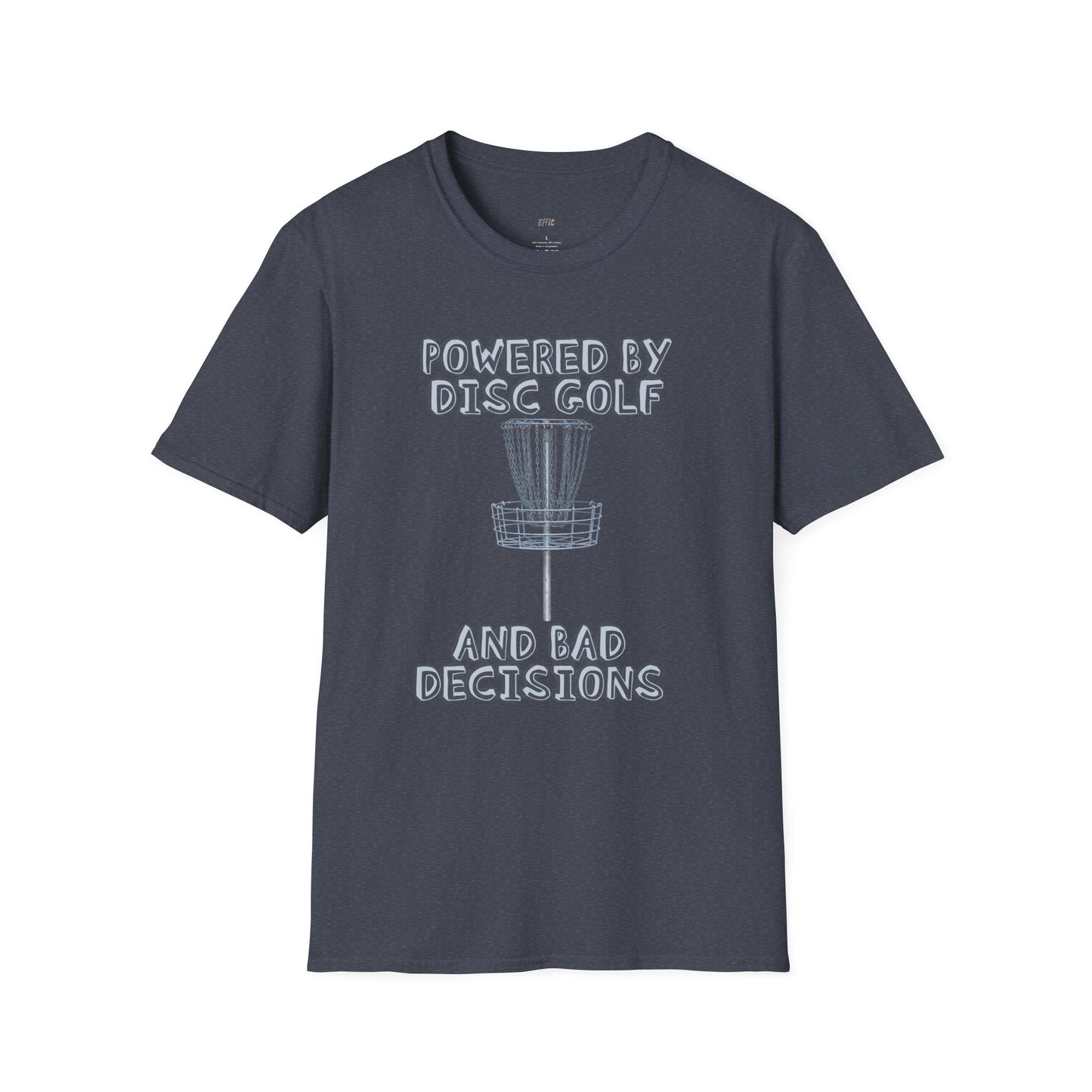 Powered By Disc Golf and Bad Decisions Men's Basic T-Shirt