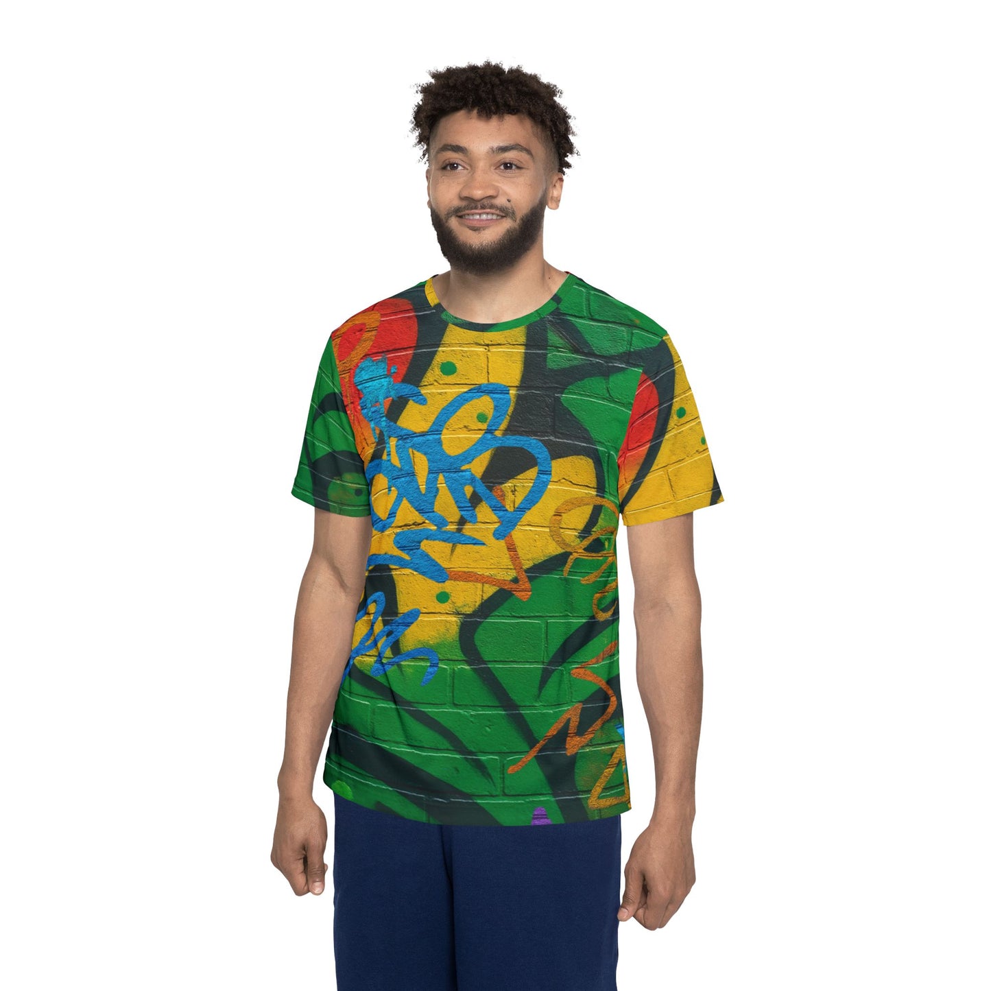 Good Vibes Graffiti Wall Men's Jersey Premium T-Shirt