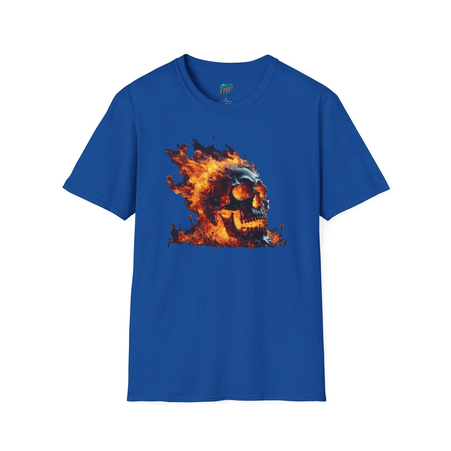 Flaming Skull Horror Men's Basic Softstyle T-Shirt