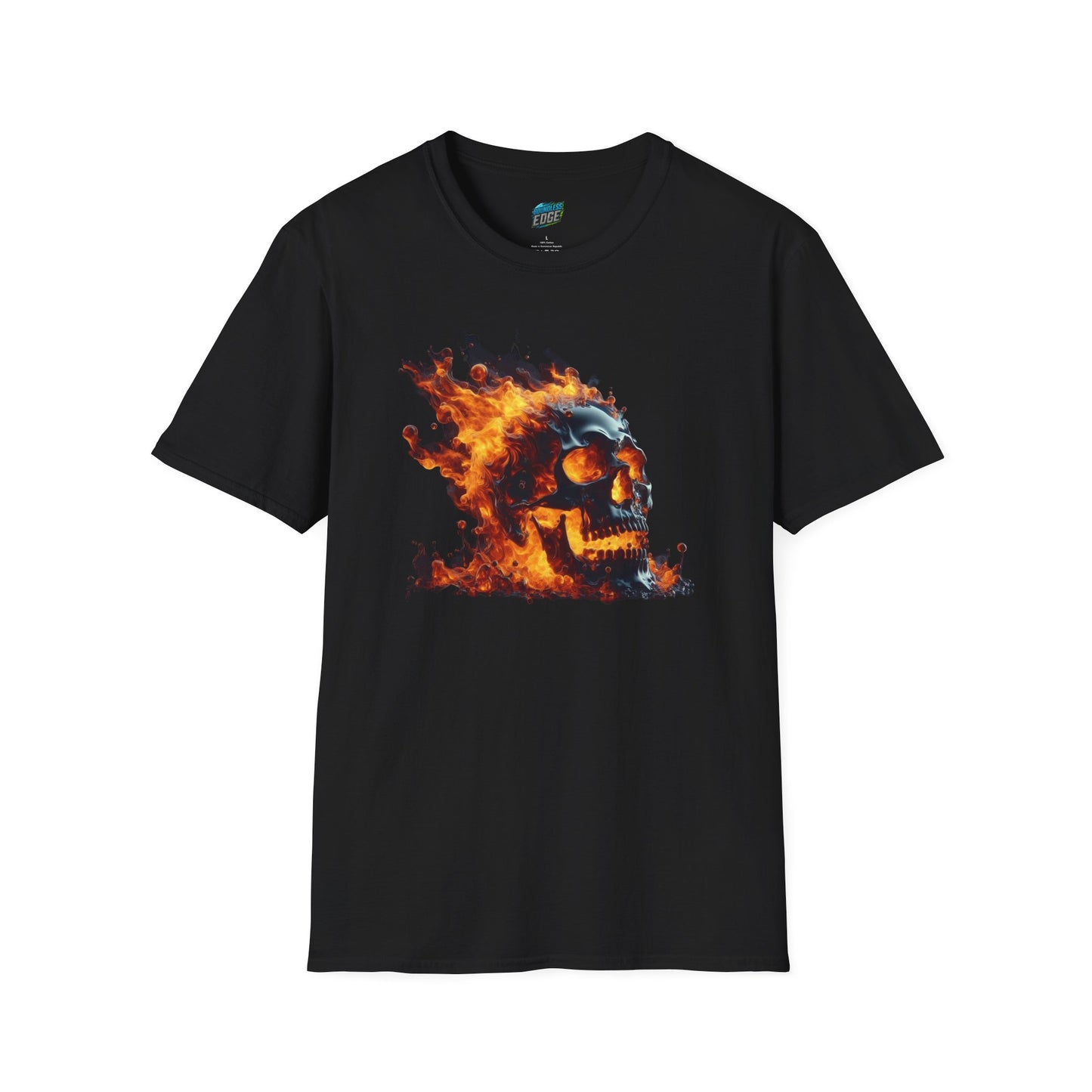 Flaming Skull Horror Men's Basic Softstyle T-Shirt