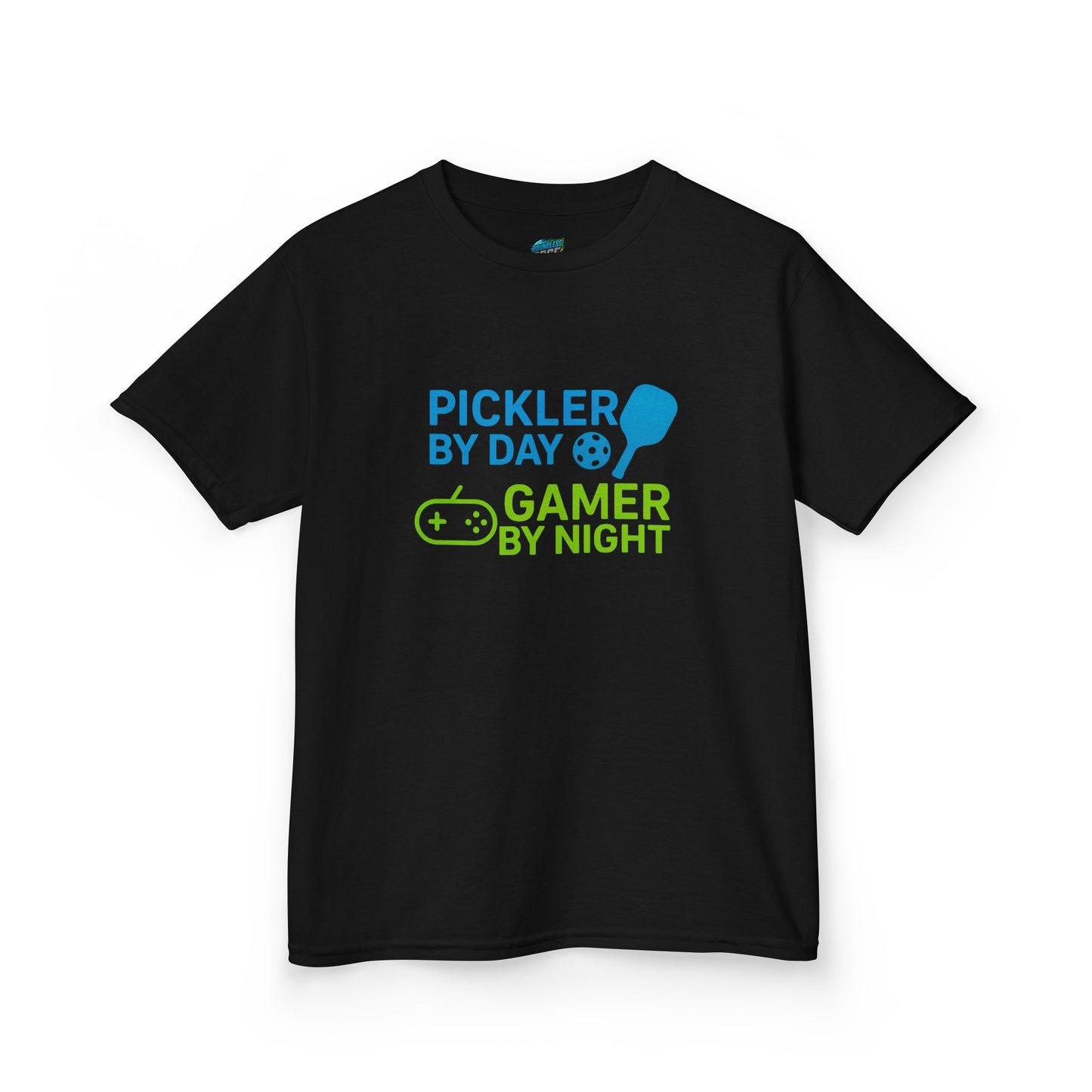 Pickler by Day, Gamer by Night Pickleball Girls' Heavy Cotton T-Shirt