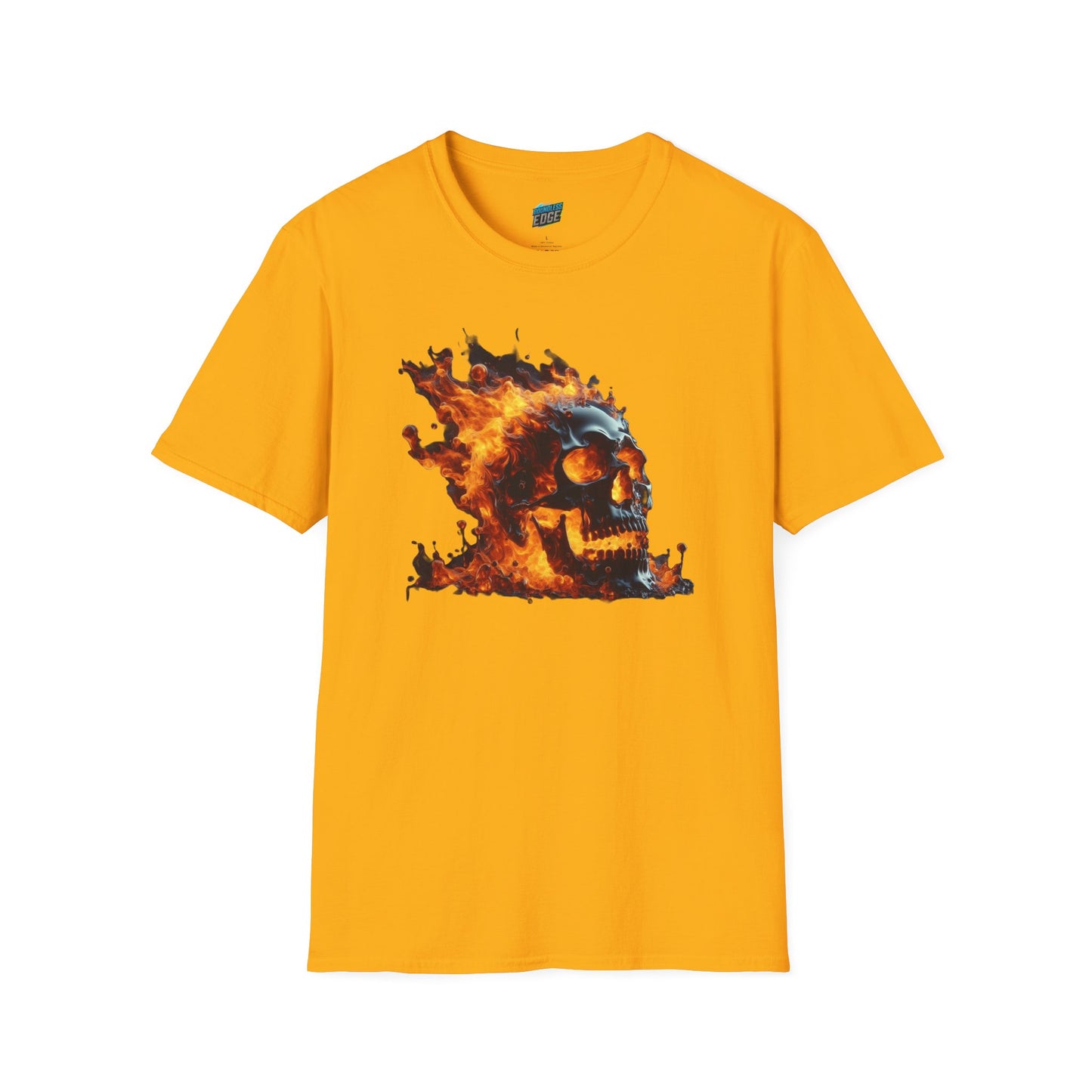Flaming Skull Horror Men's Basic Softstyle T-Shirt