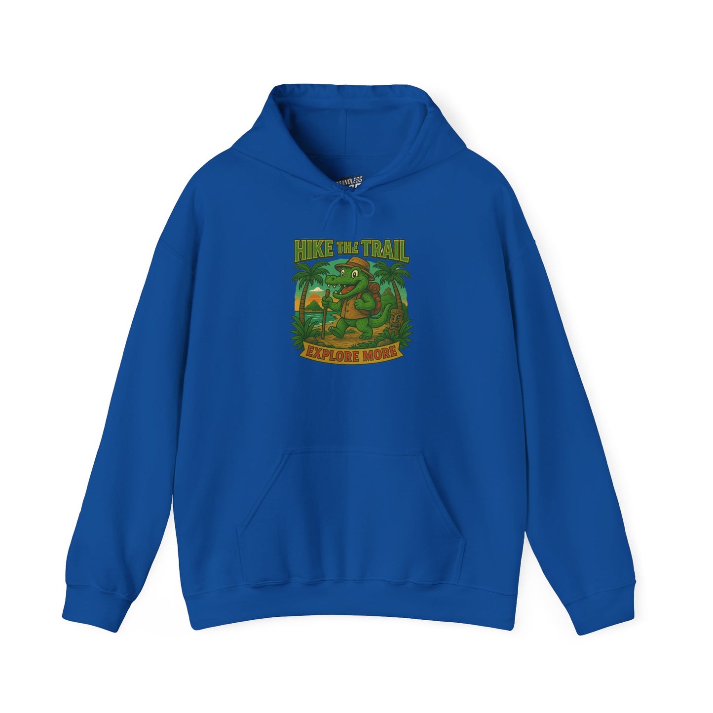 Hike the Trail – Explore More Hiking Men's Basic Heavy Blend Hoodie Sweatshirt