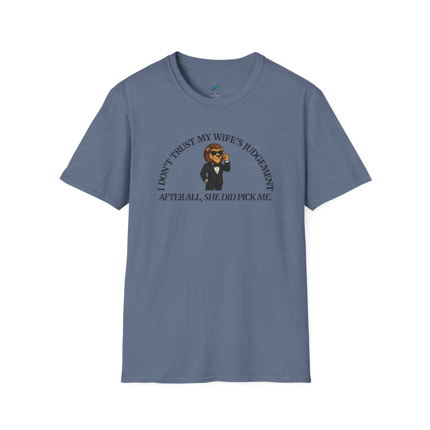 I Don’t Trust My Wife’s Judgement Tuxedo Lion Humor Men's Basic T-Shirt