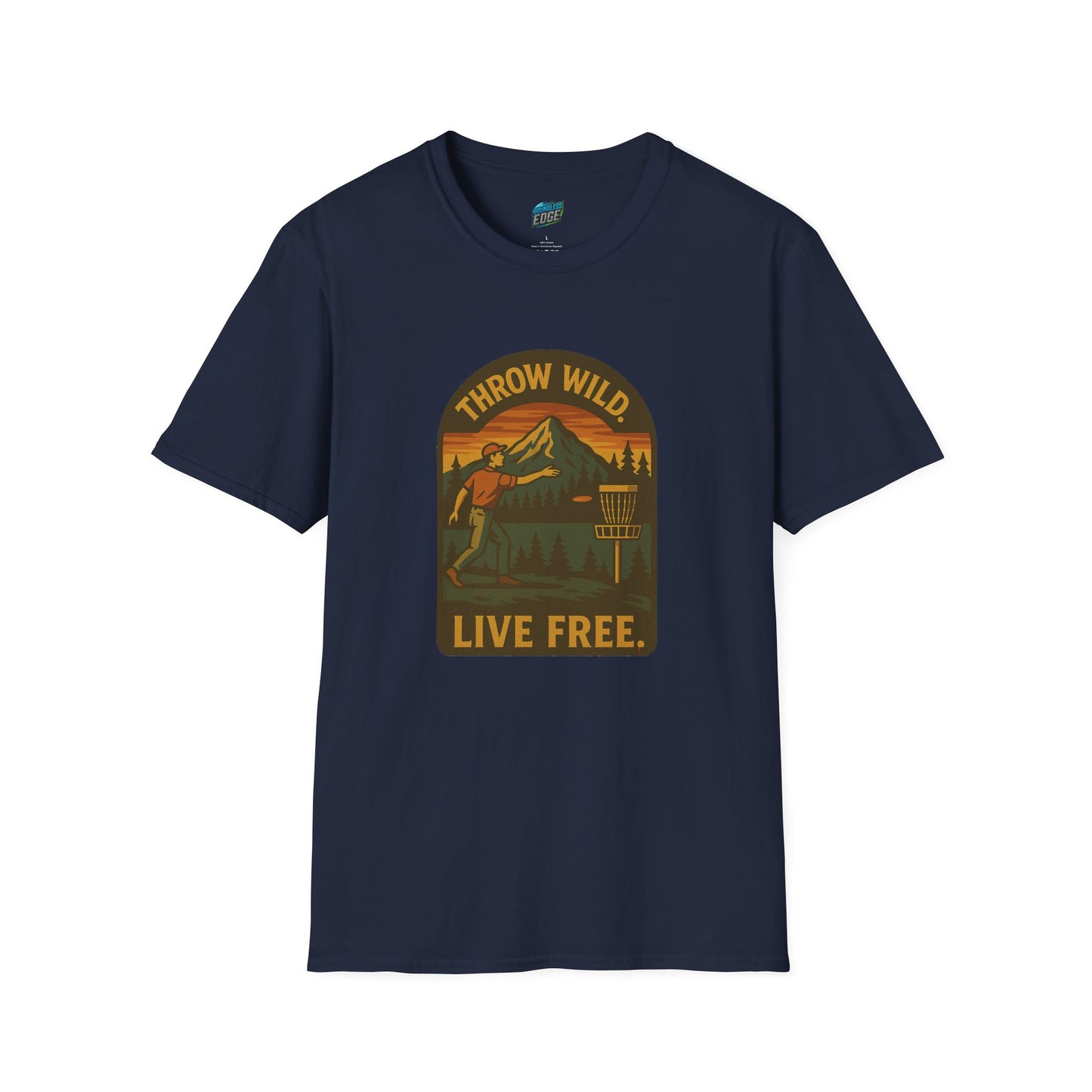 Throw Wild. Live Free. Disc Golf Vintage Men's Basic T-Shirt