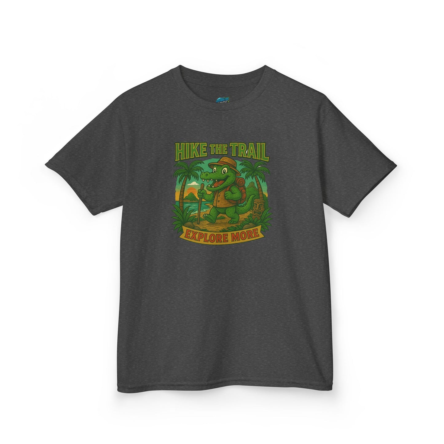 Hike the Trail - Explore More Hiking Gator Boys' Heavy Cotton T-Shirt