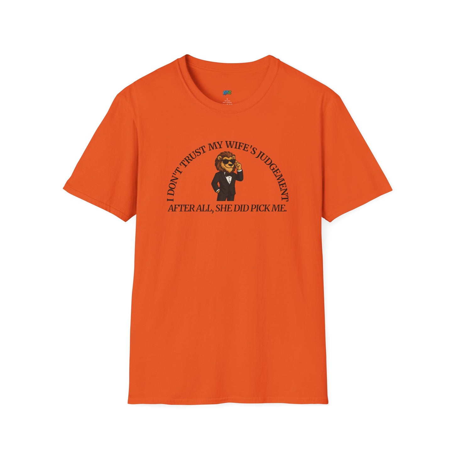 I Don’t Trust My Wife’s Judgement Tuxedo Lion Humor Men's Basic T-Shirt