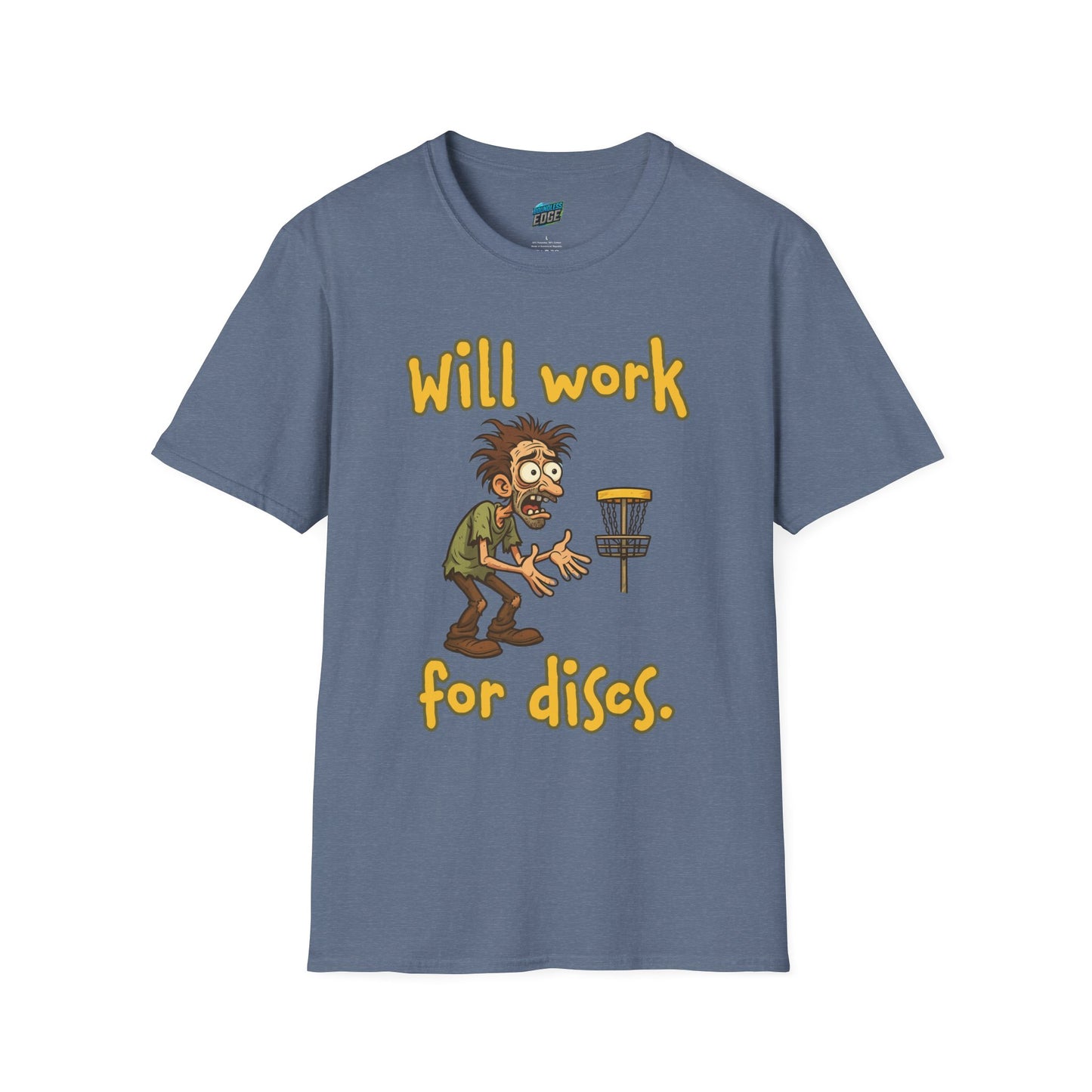 Will Work For Discs Disc Golf Humor Men's Basic T-Shirt