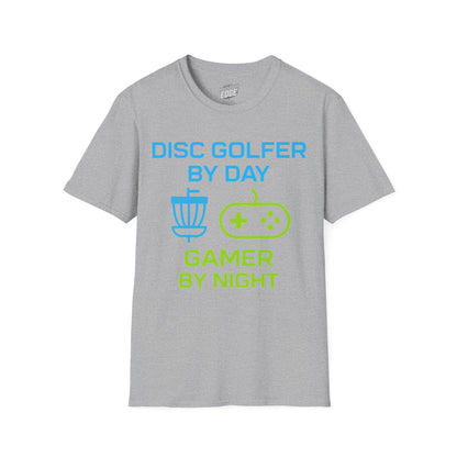 Disc Golfer by Day, Gamer by Night Disc Golf Men's Basic T-Shirt