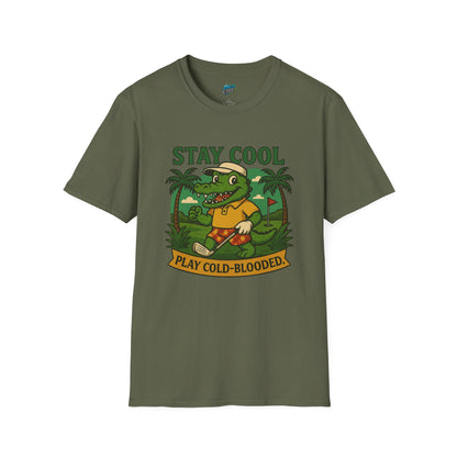Stay Cool. Play Cold-Blooded Gator Golf Men's Basic T-Shirt