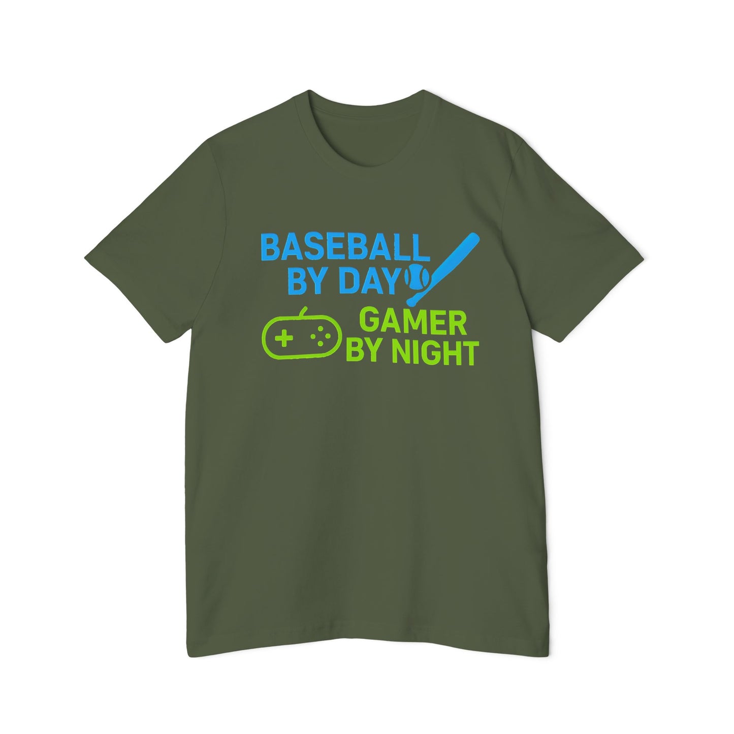 Baseball by Day, Gamer by Night Men's Premium T-Shirt