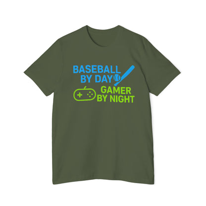 Baseball by Day, Gamer by Night Men's Premium T-Shirt