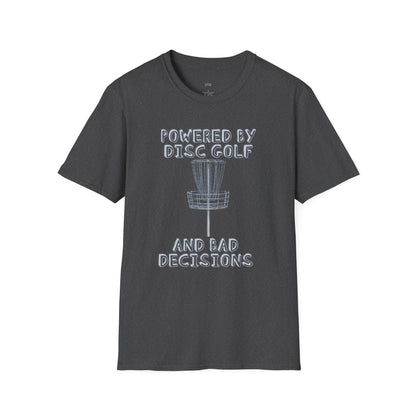Powered By Disc Golf and Bad Decisions Men's Basic T-Shirt
