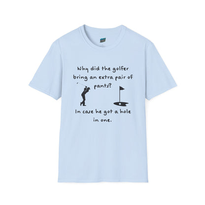 Why Did the Golfer... Dad Joke Golf Humor Men's Basic T-Shirt