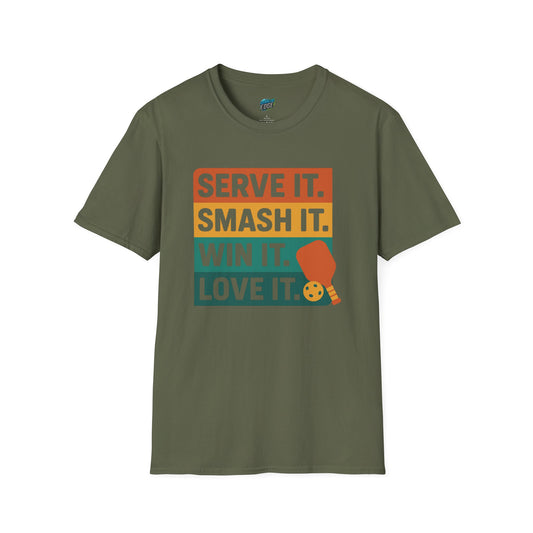 Serve it. Smash it. Win it. Love it. Pickleball Men's Basic T-Shirt