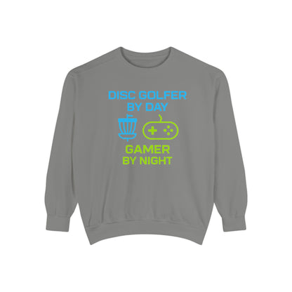 Disc Golfer by Day, Gamer by Night Men's Premium Relaxed Fit Crewneck Sweatshirt