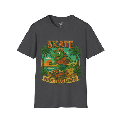 Gator Vibes Skateboarding Edition Men's Basic T-Shirt (Push Your Limits)
