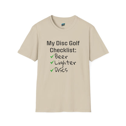 My Disc Golf Checklist Disc Golf Humor Men's Basic T-Shirt
