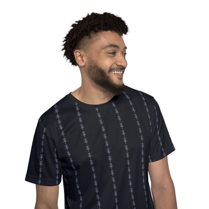 Disc Golf Basket Pin Stripes Men's Jersey Premium T-Shirt
