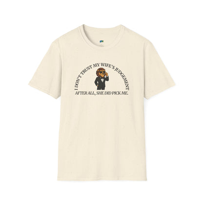 I Don’t Trust My Wife’s Judgement Tuxedo Lion Humor Men's Basic T-Shirt