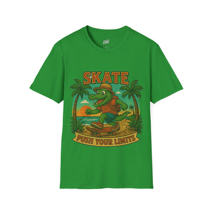 Gator Vibes Skateboarding Edition Men's Basic T-Shirt (Push Your Limits)