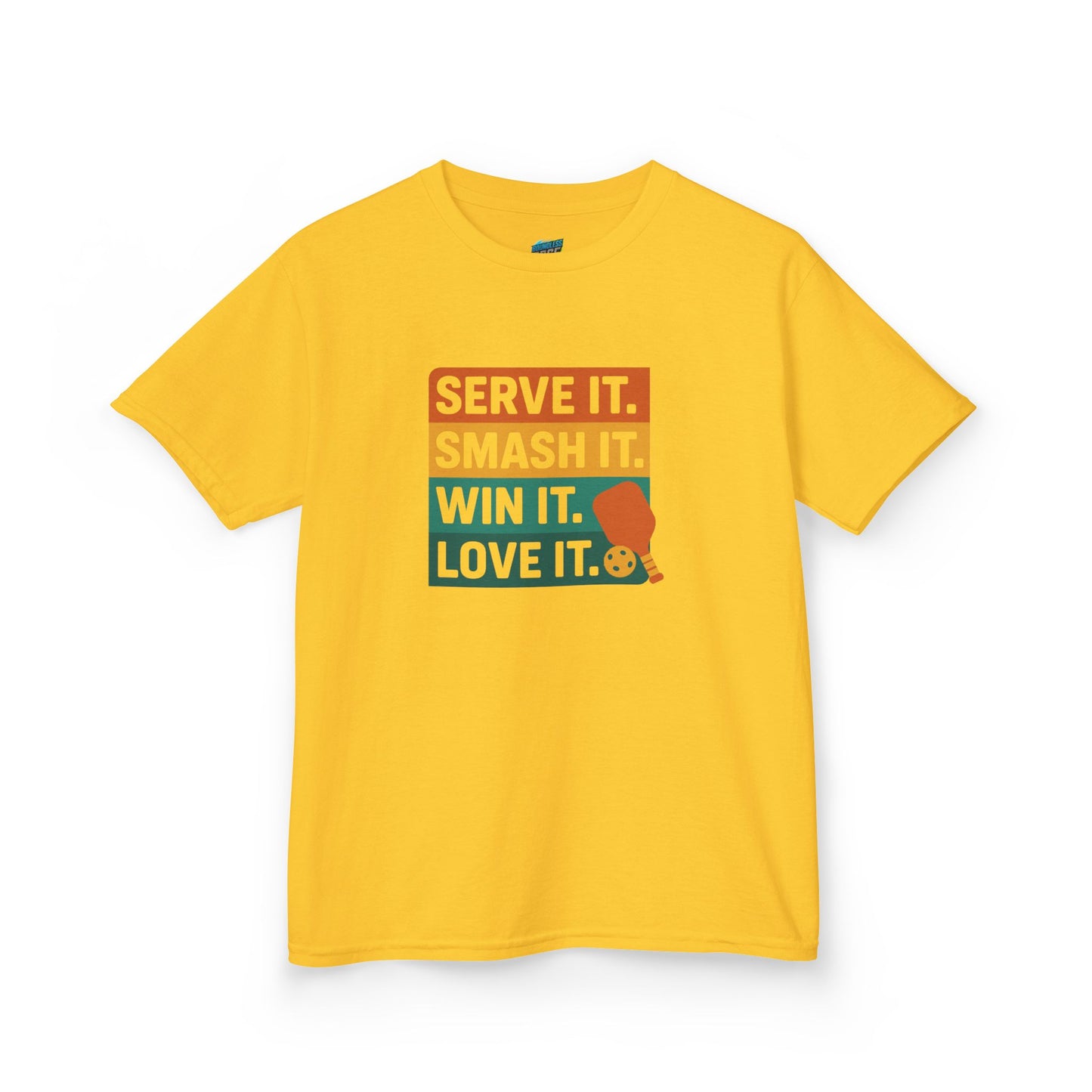 Serve it. Smash it. Win it. Love it. Classic Pickleball Boys' Heavy Cotton T-Shirt