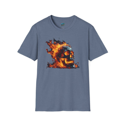 Flaming Skull Horror Men's Basic Softstyle T-Shirt